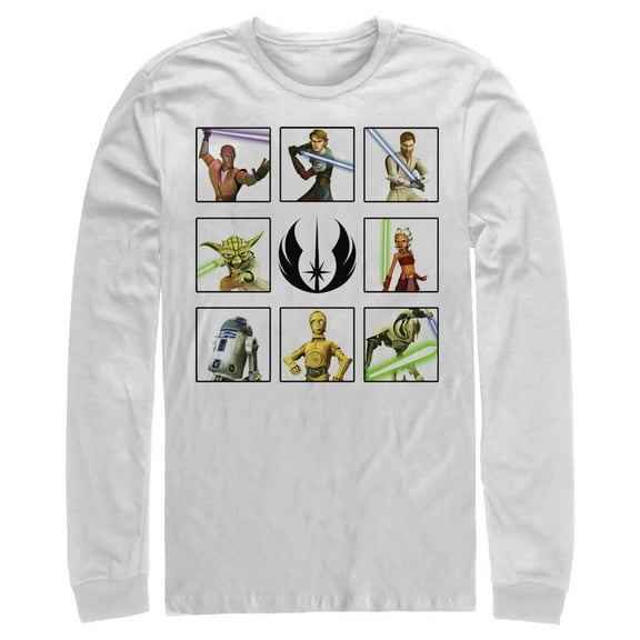 Men's Star Wars: The Clone Wars Rebels Box Up  Long Sleeve Shirt White X Large