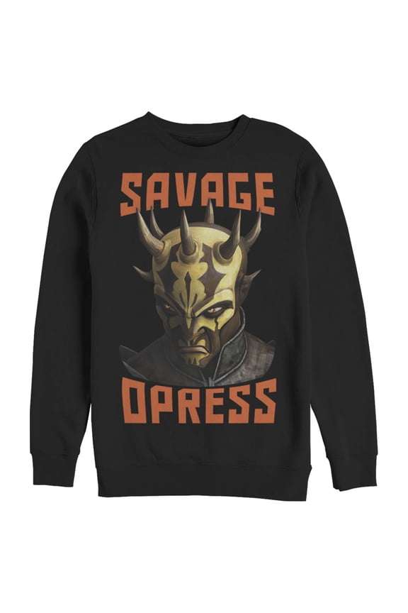 Men's Star Wars: The Clone Wars Savage Opress Big Face Sweatshirt Black Medium