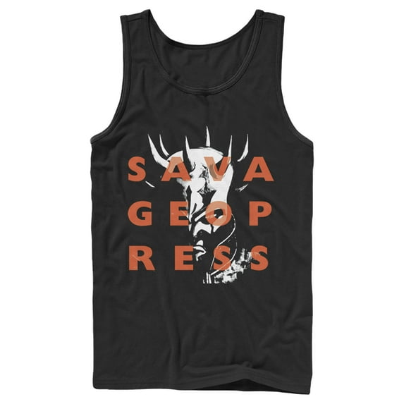 Men's Star Wars: The Clone Wars Savage Opress Text Overlay Tank Top Black Large