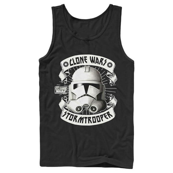 Men's Star Wars: The Clone Wars Stormtrooper Portrait Tank Top Black X Large