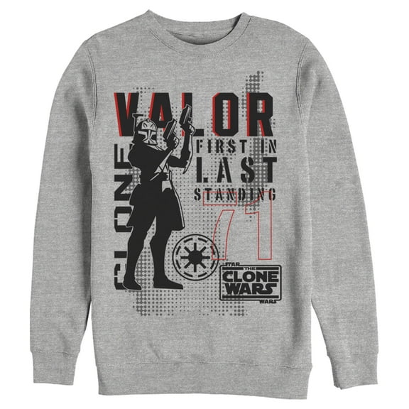 Men's Star Wars: The Clone Wars Valor First In Last Standing Sweatshirt Athletic Heather 2X Large