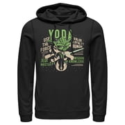 Mens Star Wars The Clone Wars Yoda Jedi Master Portrait Pull Over Hoodie Black 3X Large