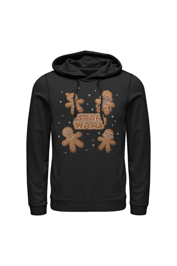 Men's Star Wars: The Empire Strikes Back Christmas Gingerbread Characters Pull Over Hoodie