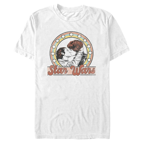 Men's Star Wars: The Empire Strikes Back Leia & Solo Retro Kiss  Graphic T-Shirt