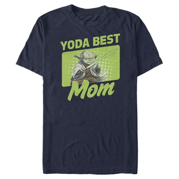 Men's Star Wars: The Empire Strikes Back Mother's Day Yoda Best Mom  Graphic Tee Navy Blue Large