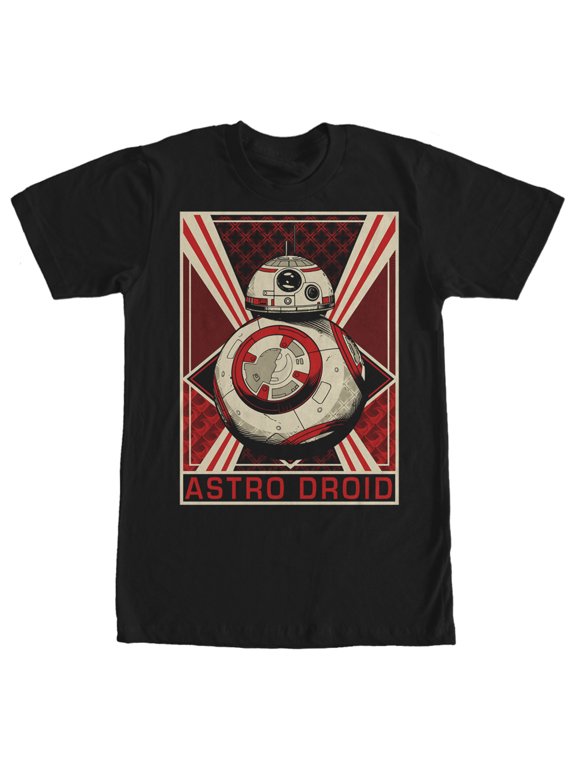Men's Star Wars The Force Awakens Astro Droid BB-8 Graphic Tee Black Small