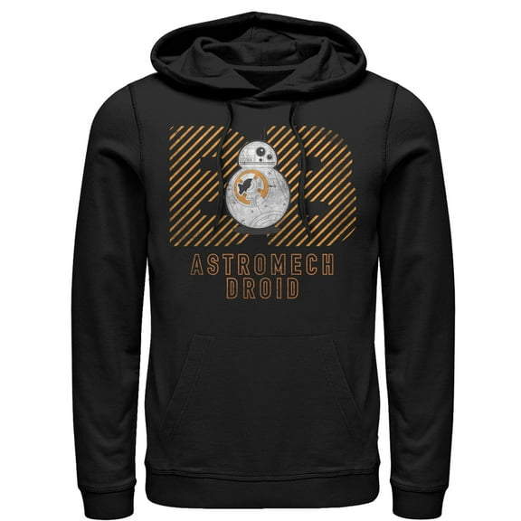 Men's Star Wars The Force Awakens BB-8 Astromech Droid Distressed  Pull Over Hoodie Black X Large