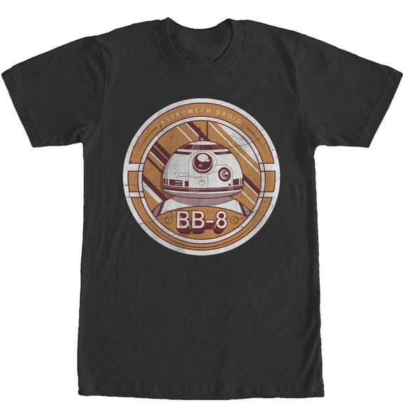 Men's Star Wars The Force Awakens BB-8 Astromech Droid Round Graphic Tee Black Large