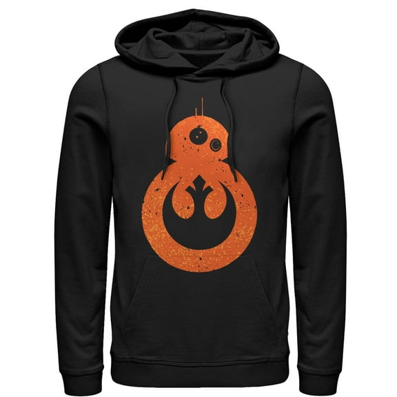 Men's Star Wars The Force Awakens BB-8 Rebel  Pull Over Hoodie Black 2X Large