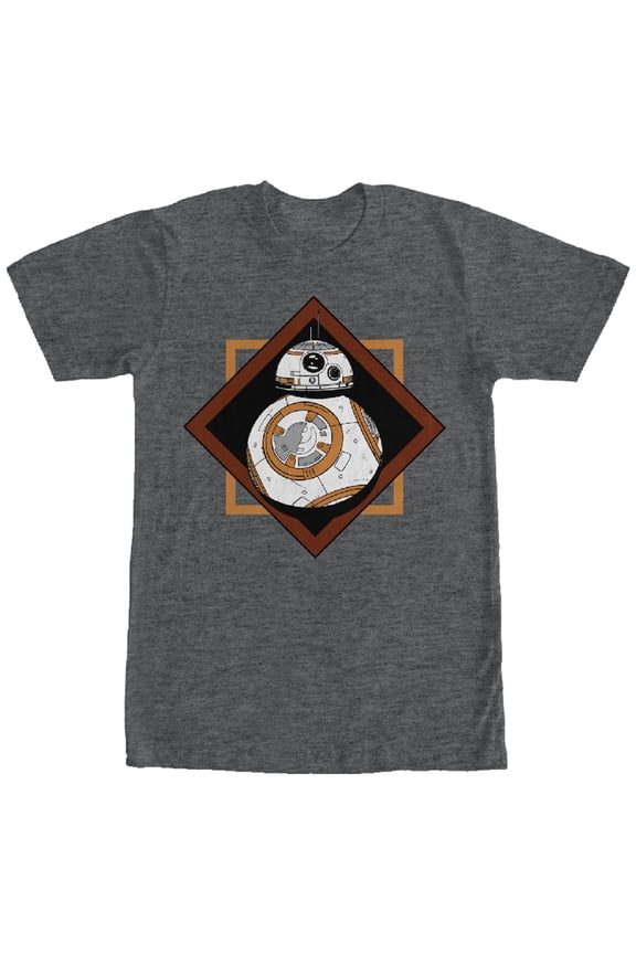 Men's Star Wars The Force Awakens BB-8 Square  Graphic Tee Charcoal Heather Small