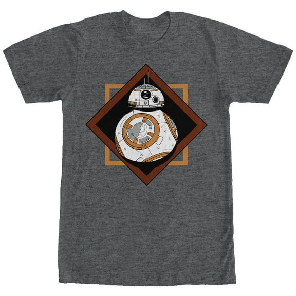 Men's Star Wars The Force Awakens BB-8 Square  Graphic Tee Charcoal Heather X Large