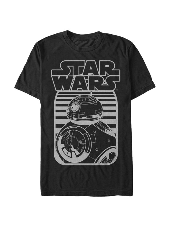Men's Star Wars The Force Awakens BB-8 Stripe Logo Graphic Tee Black X Large