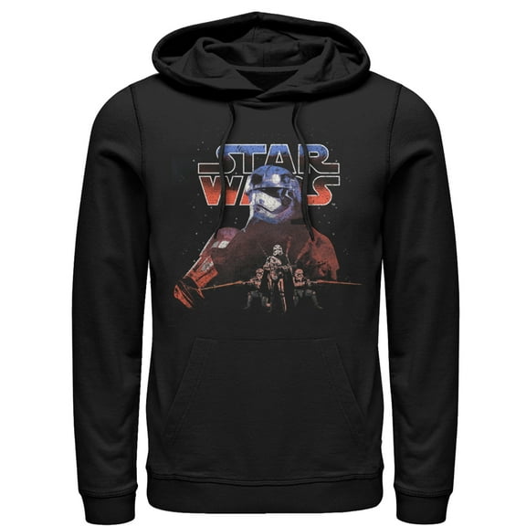 Men's Star Wars The Force Awakens Captain Phasma Distressed  Pull Over Hoodie Black Medium