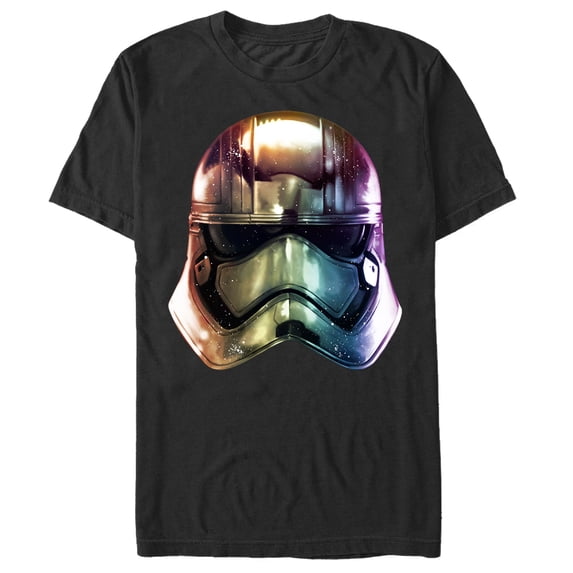 Men's Star Wars The Force Awakens Captain Phasma Galactic Helmet Graphic Tee Black X Large