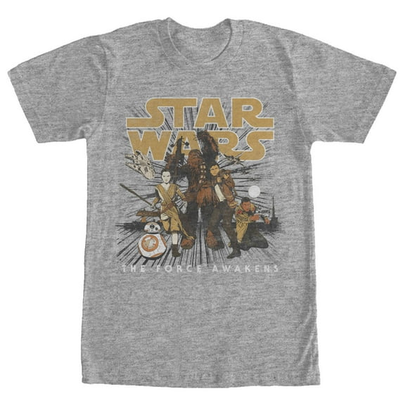 Men's Star Wars The Force Awakens Crew Graphic Tee Athletic Heather 2X Large
