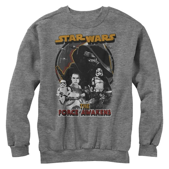 Men's Star Wars The Force Awakens Distressed Sweatshirt Athletic Heather Large
