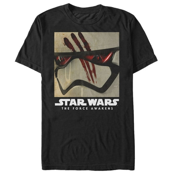 Men's Star Wars The Force Awakens Finn Stormtrooper Helmet  Graphic Tee Black Large