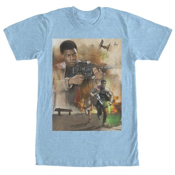 Men's Star Wars The Force Awakens Finn and Rey on the Run  Graphic T-Shirt