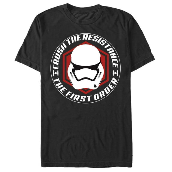 Men's Star Wars The Force Awakens First Order Crush the Resistance Graphic Tee Black X Large