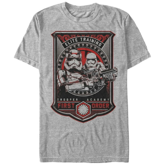 Men's Star Wars The Force Awakens First Order Stormtrooper Academy Graphic Tee Athletic Heather Small