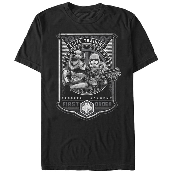 Men's Star Wars The Force Awakens First Order Stormtrooper Academy Graphic Tee Black Large