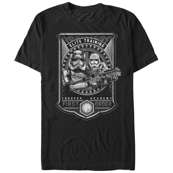 Men's Star Wars The Force Awakens First Order Stormtrooper Academy  Graphic Tee Black Small