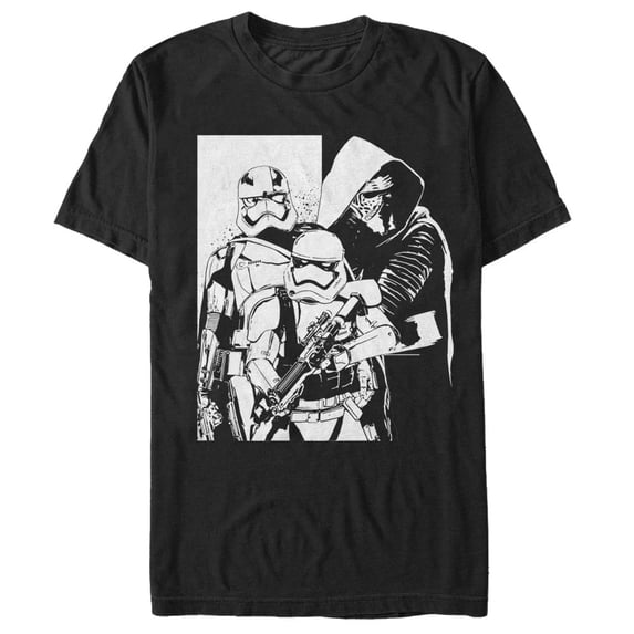 Men's Star Wars The Force Awakens First Order Three Graphic Tee Black Medium