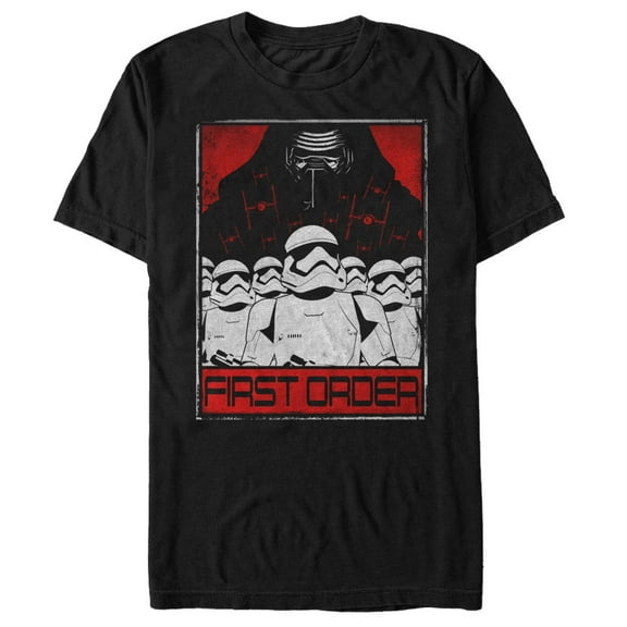 Men's Star Wars The Force Awakens First Order Troops Assemble  Graphic Tee Black X Large