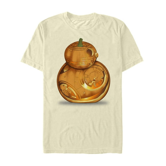 Men's Star Wars The Force Awakens Halloween BB-8 Pumpkin Graphic Tee Cream Large