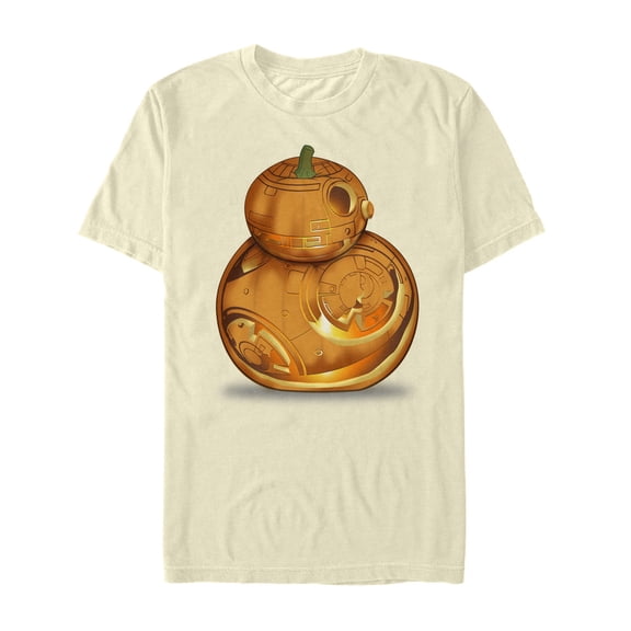 Men's Star Wars The Force Awakens Halloween BB-8 Pumpkin Graphic Tee Cream Small