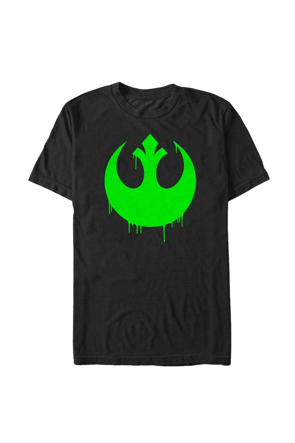 Men's Star Wars The Force Awakens Halloween Rebel Logo Drip Graphic Tee Black Large