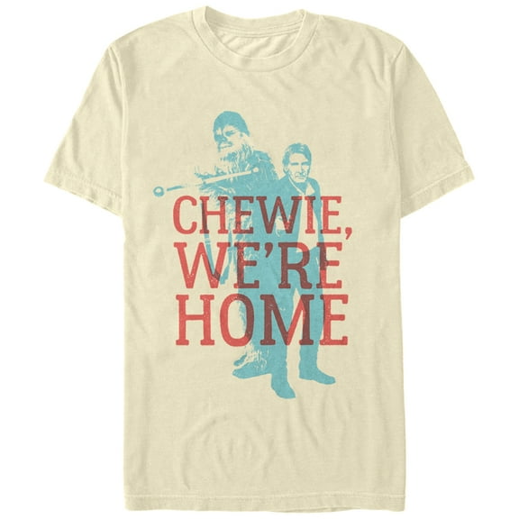 Men's Star Wars The Force Awakens Han Solo Chewie We're Home  Graphic Tee Cream Small