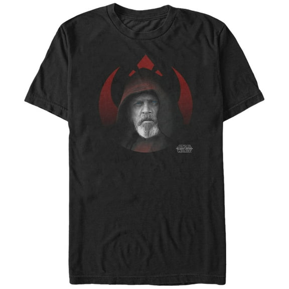 Men's Star Wars The Force Awakens Hooded Luke Rebel Symbol  Graphic Tee Black Medium