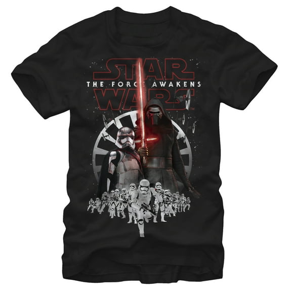 Men's Star Wars The Force Awakens Kylo Ren Captain Phasma Graphic Tee Black Medium