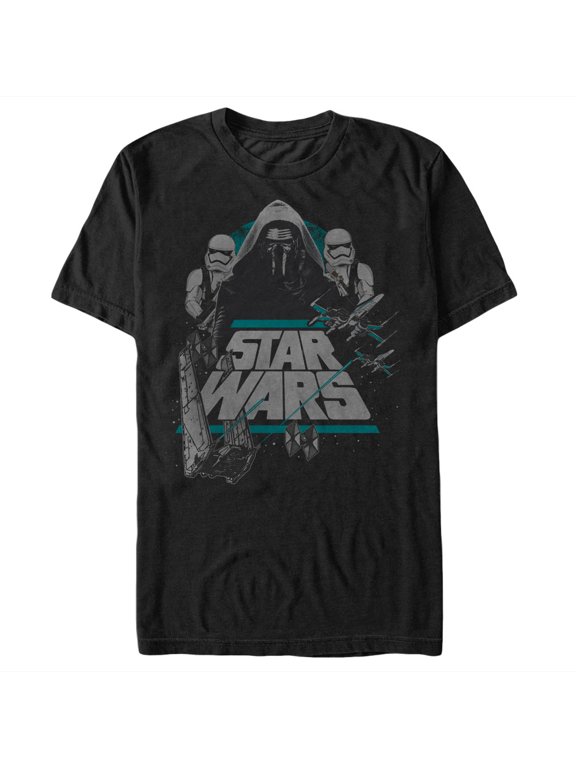Men's Star Wars The Force Awakens Kylo Ren Command Shuttle Logo Graphic Tee Black 2X Large