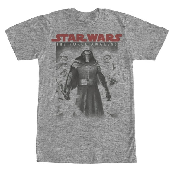 Men's Star Wars The Force Awakens Kylo Ren Faded Graphic Tee Athletic Heather Large