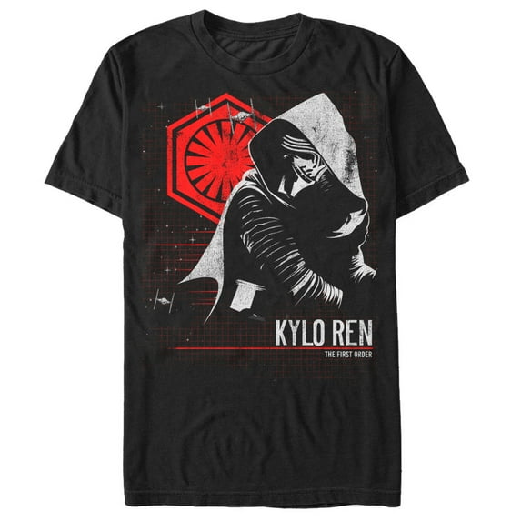 Men's Star Wars The Force Awakens Kylo Ren First Order TIE Fighters Graphic Tee Black X Large