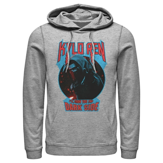 Men's Star Wars The Force Awakens Kylo Ren Show Dark Side Pull Over Hoodie Athletic Heather Large