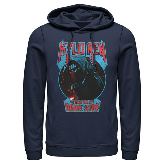 Men's Star Wars The Force Awakens Kylo Ren Show Dark Side Pull Over Hoodie Navy Blue 2X Large