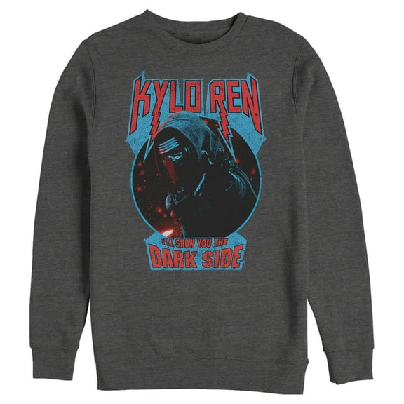 Men's Star Wars The Force Awakens Kylo Ren Show Dark Side  Sweatshirt Charcoal Heather Large