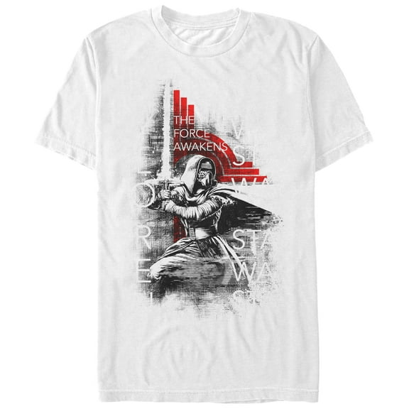Men's Star Wars The Force Awakens Kylo Ren The Force Awakens  Graphic Tee White 3X Large