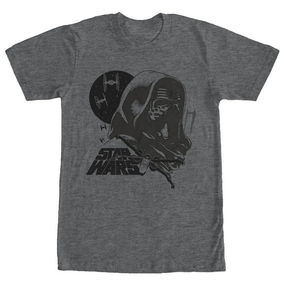 Men's Star Wars The Force Awakens Kylo Ren X-Wing and TIE Fighters  Graphic Tee Charcoal Heather Medium