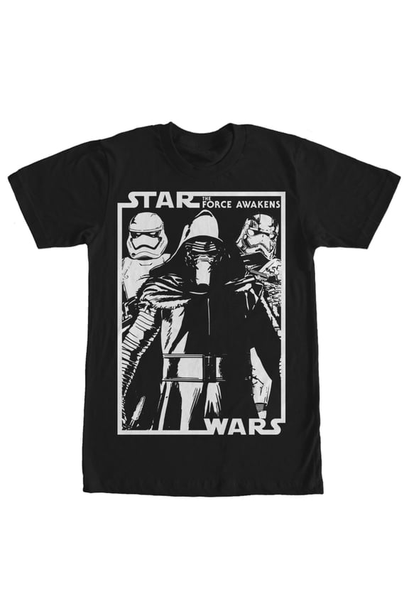 Men's Star Wars The Force Awakens Kylo Ren and Crew Graphic Tee Black Medium