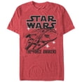 thumbnail image 1 of Men's Star Wars The Force Awakens Millennium Falcon Outline  Graphic Tee Red Heather Medium, 1 of 4