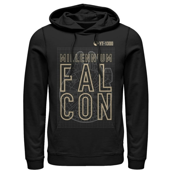 Men's Star Wars The Force Awakens Millennium Falcon YT-1300  Pull Over Hoodie Black X Large