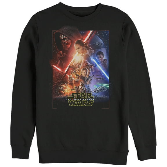 Men's Star Wars The Force Awakens Movie Poster  Sweatshirt Black Large