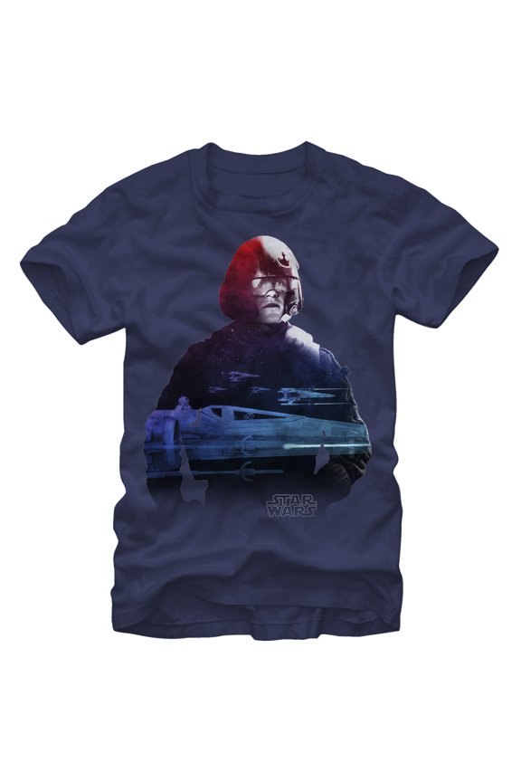 Men's Star Wars The Force Awakens Poe Dameron Graphic Tee Navy Blue Large
