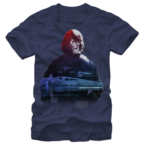 Men's Star Wars The Force Awakens Poe Dameron  Graphic Tee Navy Blue X Large
