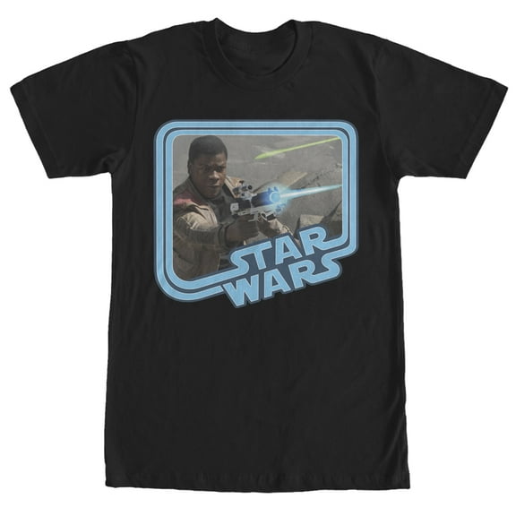 Men's Star Wars The Force Awakens Retro Finn  Graphic Tee Black Small