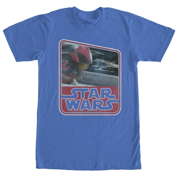 Men's Star Wars The Force Awakens Retro Poe Dameron  Graphic Tee Royal Medium